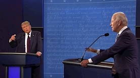 עימות בין ביידן לטראמפ, צילום: מסך